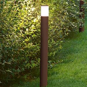 Paletto Esterno Contemporaneo Sigaro Alluminio Corten 1 Luce E27 Ip54 H90