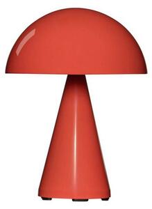 Hübsch HÜBSCH Lampada da tavolo LED ricaricabile Mush, rosso chiaro, altezza 20 cm dimmerabile, Rosso, Metallo, Moderno