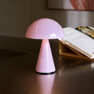 Hübsch HÜBSCH lampada da tavolo LED ricaricabile Mush, rosa, altezza 20 cm dimmerabile, Violetto / Fucsia / Rosa, Metallo, Moderno