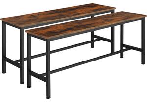 Tectake 404547 2 panchine fairfield - industriale scuro