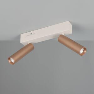 Trio Lighting Faretto da soffitto a LED Ambala, lunghezza 26 cm, grigio/marrone, 2 luci. dimmerabile, Alluminio / Grigio / Zincato, Soggiorno / Sala da pranzo, Metallo, Moderno