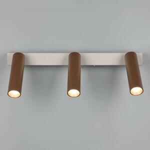 Trio Lighting Faretto da soffitto a LED Ambala. Lunghezza 44 cm, grigio/marrone, 3 luci. Ambala, dimmerabile, Alluminio / Grigio / Zincato, Soggiorno / Sala da pranzo, Metallo, Moderno