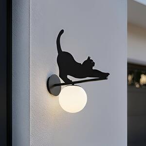 Applique da esterni Katti Cat Lindby, dimmerabile, Nero, Metallo, Campagna / Rustiche, Applique da esterni