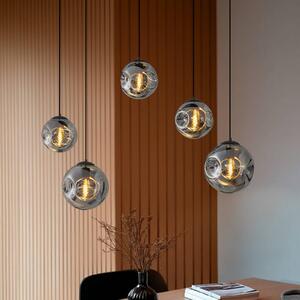 Lampada a sospensione in vetro Valentina Lindby, dimmerabile, Alluminio / Grigio / Zincato, Soggiorno / Sala da pranzo, Vetro, Design, Lampada a sospensione