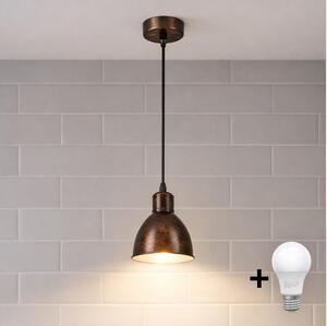 Brilagi - Lampadario LED sospeso su cavo RIDDY 1xE27/60W/230V rame/patina