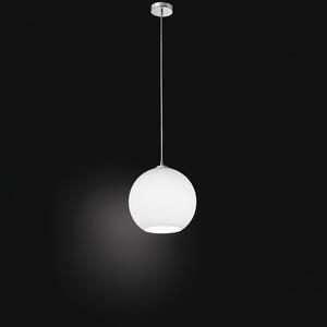 Sospensione Contemporanea Ufo Metallo Cromo Vetro Bianco 1 Luce E27 Ip20 D30