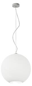 Sospensione Contemporanea Ufo Metallo Cromo Vetro Bianco 1 Luce E27 Ip20 D40