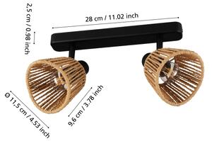 Eglo 44129 - Faretto orientabile KEELBY 2xE14/10W/230V nero/beige