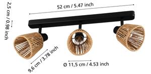 Eglo 44131 - Faretto KEELBY 3xE14/10W/230V nero/beige