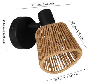 Eglo 44128 - Faretto da parete KEELBY 1xE14/10W/230V nero/beige