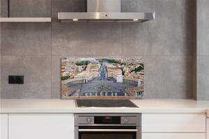Pannello paraschizzi cucina Panorama di Piazza del Vaticano di Roma 125x50 cm