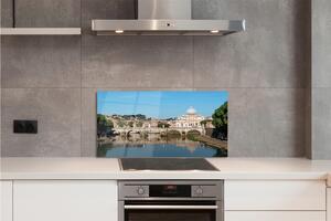Pannello paraschizzi cucina Ponti sul fiume Roma 100x50 cm