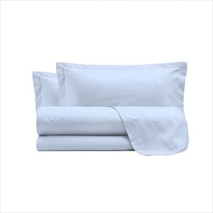 Set Lenzuola Sopra Sotto e Federe Matrimoniale Maxi 180x200 cm Linea Cloe in Raso di Cotone Azzurro