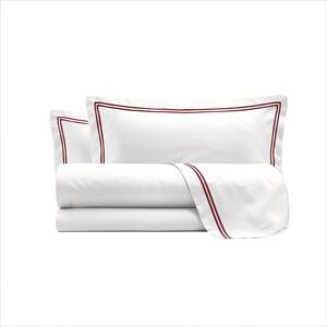 Set Lenzuola Sopra Sotto e Federe Matrimoniale Maxi 180x200 cm Linea Venere in Raso di Cotone Bordeaux