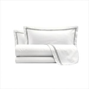 Set Lenzuola Sopra Sotto e Federe Matrimoniale Maxi 180x200 cm Linea Venere in Raso di Cotone Grigio
