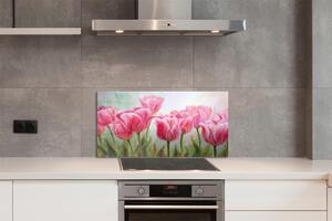 Pannello paraschizzi cucina Foto di tulipani 100x50 cm