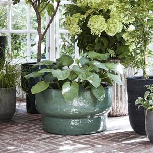 Terra - Portavaso Verde In Terracotta
