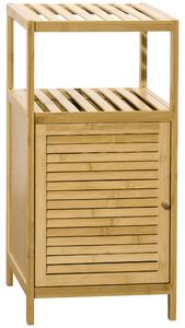 Kleankin Mobiletto Bagno in Bambù a Doghe con Armadietto a un'Anta, 33x36.5x67cm, Colore Legno Naturale