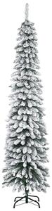 HOMCOM Albero di Natale Innevato a 3 Sezioni con 490 Rami in Metallo e Plastica, 54x54x210 cm, Verde