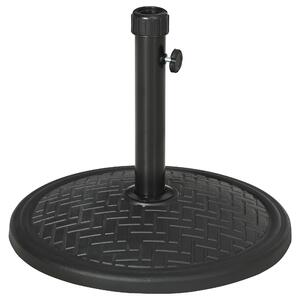 Outsunny Base per Ombrellone di 14kg per Pali da Ø32-38 mm, Metallo e Cemento, Ø46 cm, Nero