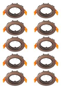 Prios plafoniera a incasso Fibur, bronzo, zinco, Ø 8,2 cm, 10 unità Fibur PRIOS, dimmerabile, Bronzo / Ottone antico, Soggiorno / Sala da pranzo, Metallo, Moderno