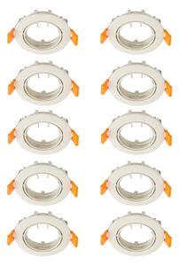 Prios plafoniera a incasso Fibur, beige, zinco, Ø 8,2 cm, 10 unità Fibur PRIOS, dimmerabile, Crema / Ambra, Soggiorno / Sala da pranzo, Metallo, Moderno
