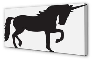 Stampa quadro su tela Unicorno nero 100x50 cm