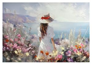 Quadro con elementi dipinti a mano 100x70 cm Amelia – Styler