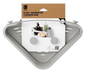 Mensola angolare grigia autoportante per bagno in plastica riciclata Flex Adhesive - Umbra