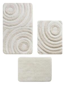 Set di tappetini per il bagno beige 3 pz 60x100 cm Wave – Foutastic