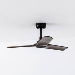 FARO BARCELONA Ventilatore a pale Heywood S DC, nero/legno scuro