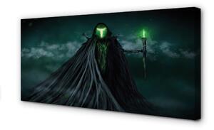 Quadro su tela Forma oscura di fuoco verde 100x50 cm
