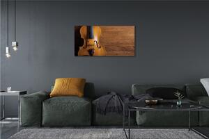 Quadro su tela Violino sul legno 100x50 cm