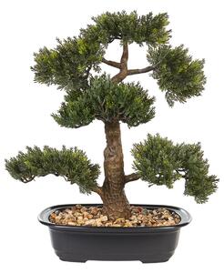 Pianta artificiale in vaso materiale sintetico bonsai albero bonsai accessorio decorativo verde e nero 44 cm Beliani