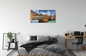 Quadro stampa su tela Italia Bridges River Buildings 100x50 cm