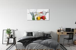 Foto quadro su tela Peperoni colorati in acqua 100x50 cm