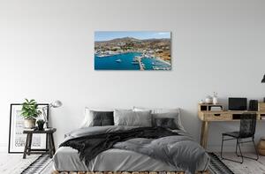 Quadro su tela Costa della Grecia della città di montagna 100x50 cm