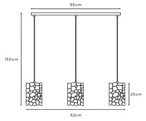 Lucide Lampada a sospensione Almelo, a 3 luci, lineare, nero/oro, metallo