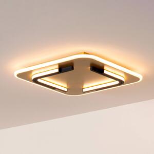 Lucide Plafoniera LED Andreas, angolare, 40 cm x 40 cm, oro opaco