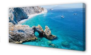 Quadro su tela Grecia Beach Sea Coast 100x50 cm
