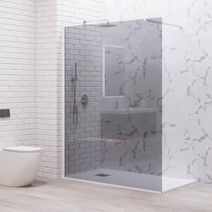 Kamalu doccia walkin 140 cm vetro fume profilo bianco | kw1000fb