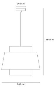 Lucide Lampada a sospensione Tribute, a 1 luce, Ø 60 cm, tessuto, beige