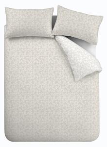 Biancheria da letto beige e bianca in cotone per letto matrimoniale 200x200 cm Shadow Leaves - Bianca