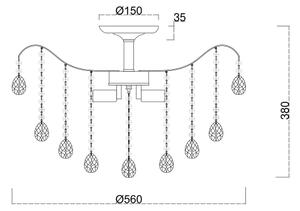 Brilagi - Lampadario a plafone CRYSTAL 6xE14/60W/230V cromo lucido