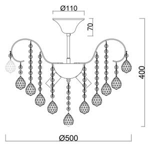 Brilagi - Lampadario a plafone CRYSTAL 6xE14/60W/230V bronzo