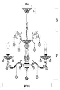 Brilagi - Lampadario a sospensione con catena CLASSIC 6xE14/60W/230V ottone