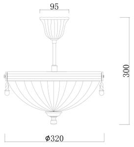Brilagi - Lampadario a sospensione con supporto rigido CLASSIC 3xE14/60W/230V ottone