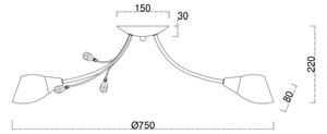 Brilagi - Lampadario a plafone MEGAPOLIS 8xE14/60W/230V bronzo