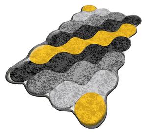Tappetino da bagno giallo-grigio 70x120 cm Circle - Foutastic