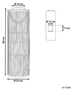Lanterna in legno di salice Nero 80 cm con portacandele in stile boho naturale Beliani